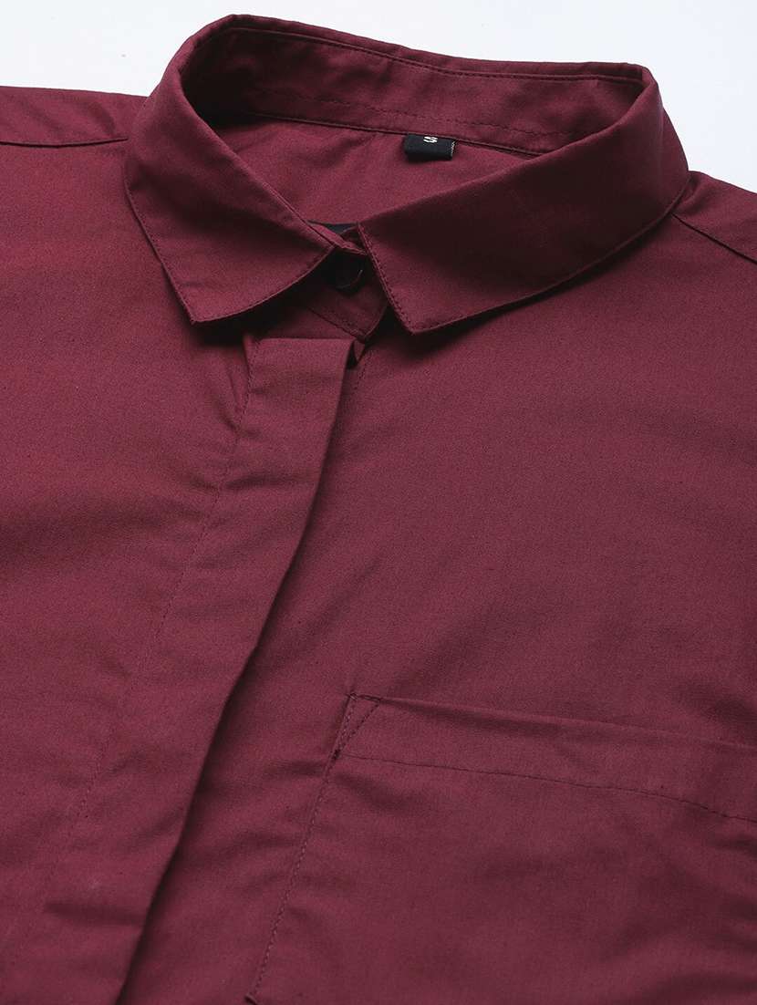 women solid collared shirt dress - 22069346 -  Standard Image - 4