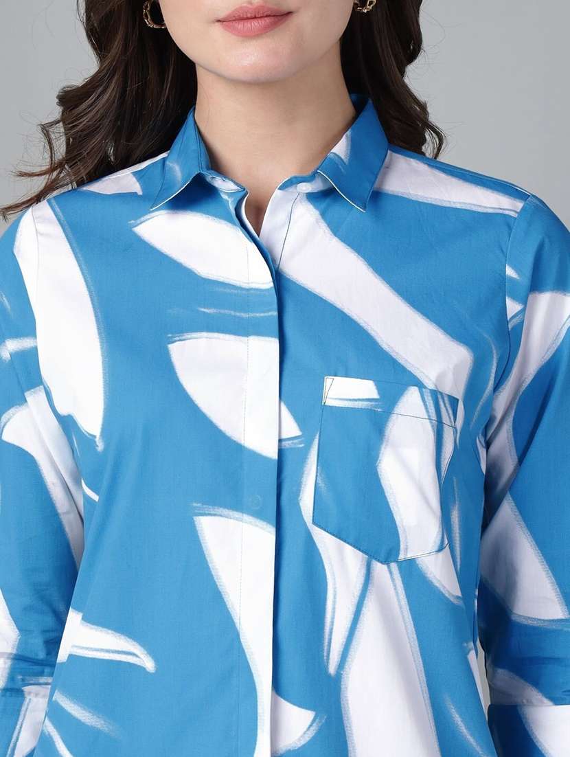 women printed collared shirt dress - 22069362 - Standard Image - 4