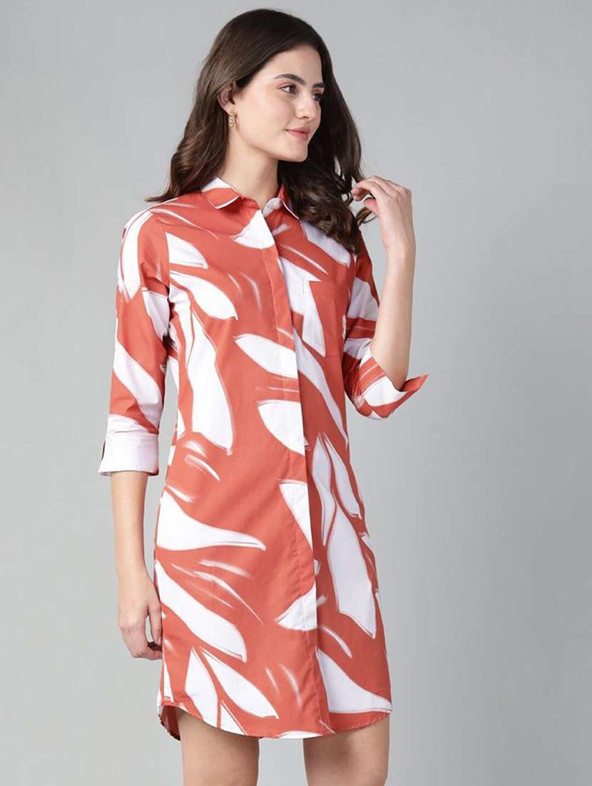 women printed collared shirt dress - 22069363 -  Standard Image - 1