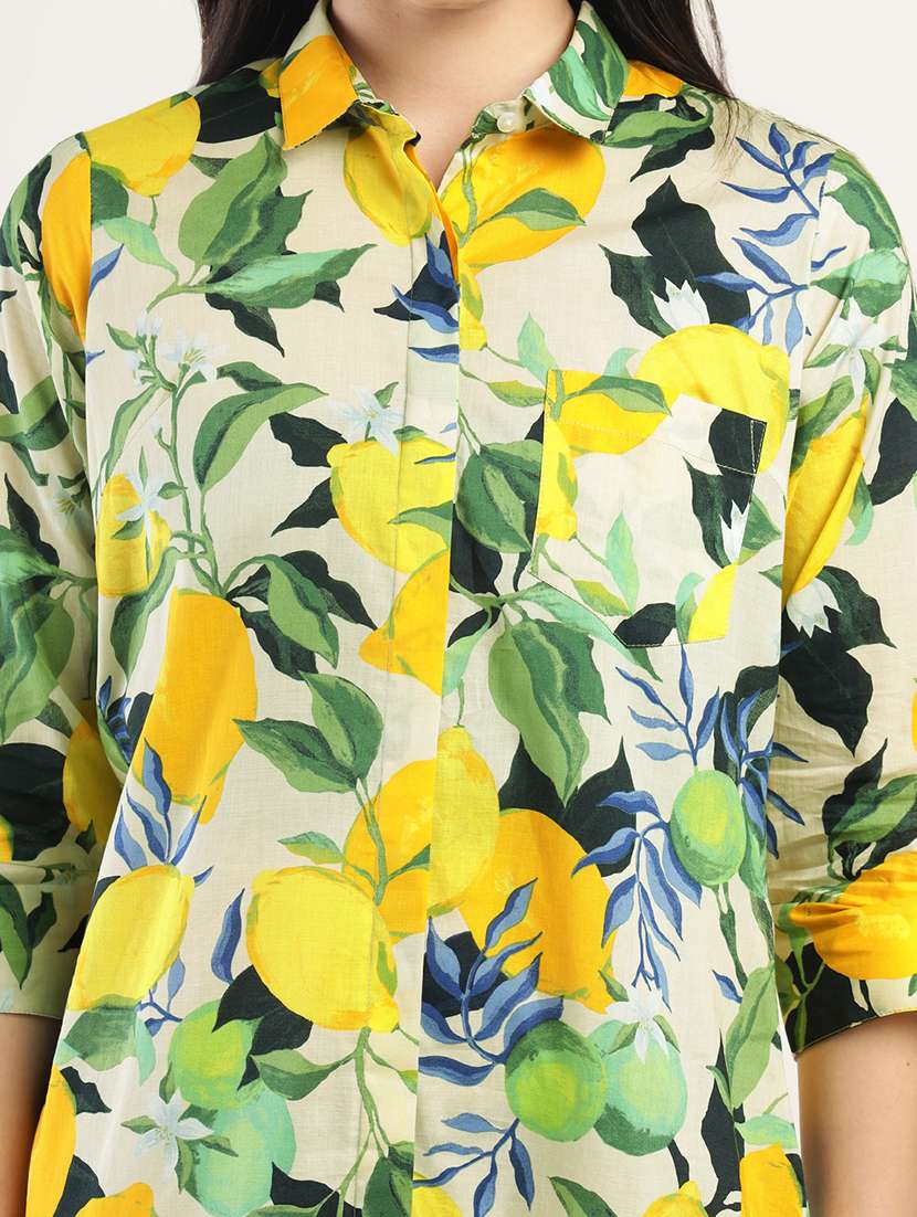 women printed collared shirt dress - 22069364 - Standard Image - 4