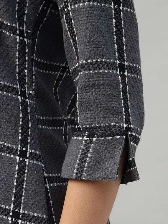women checkered collared shirt dress - 22069368 -  Standard Image - 4