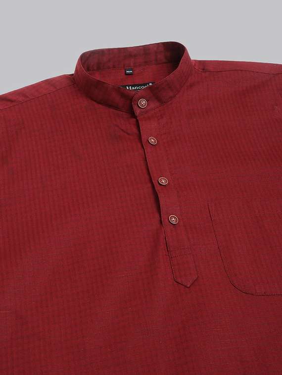 men mandarin neck long sleeve short kurta - 22069384 -  Standard Image - 4