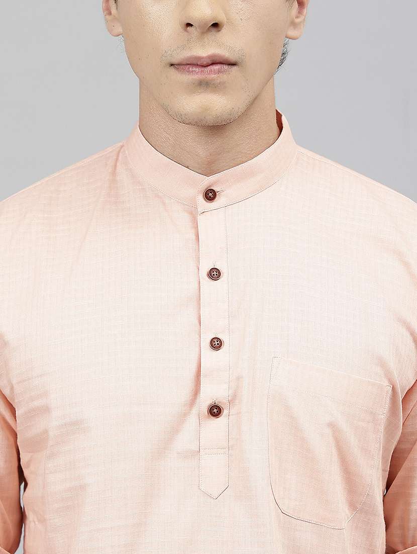 men mandarin neck long sleeve short kurta - 22069385 -  Standard Image - 4