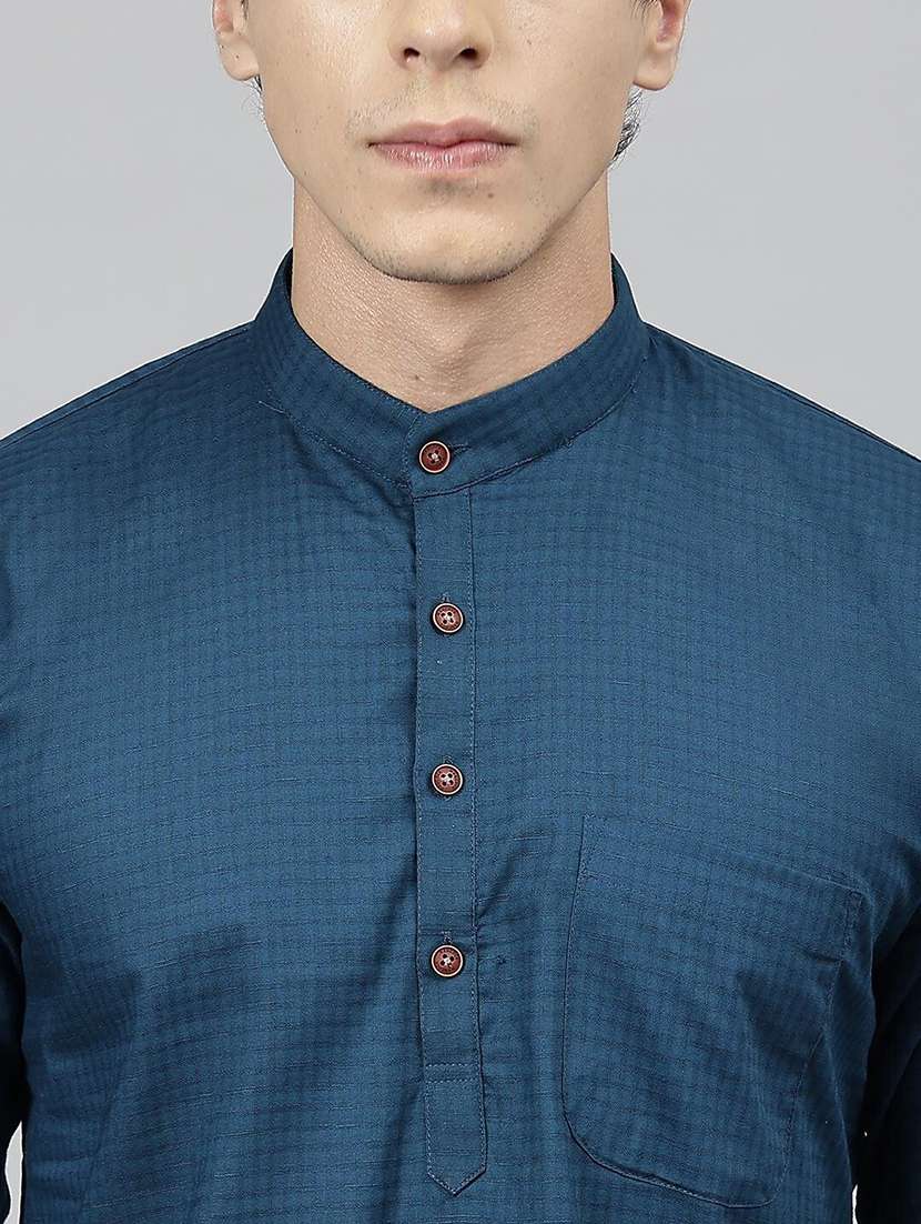 men mandarin neck long sleeve short kurta - 22069391 - Standard Image - 4