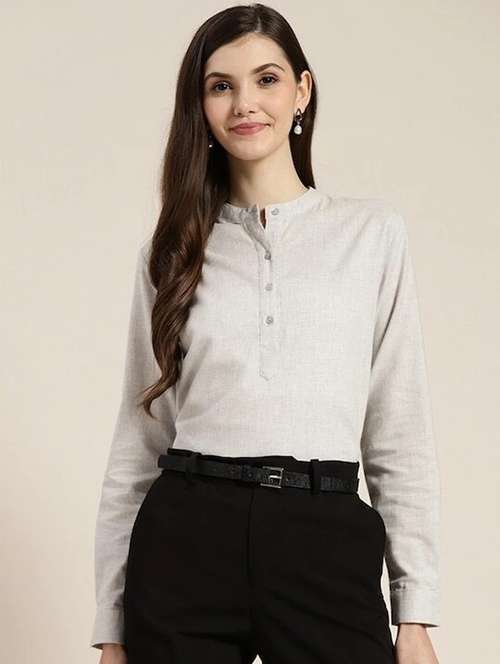 women solid long sleeve regular top - 22069408 - Standard Image - 0