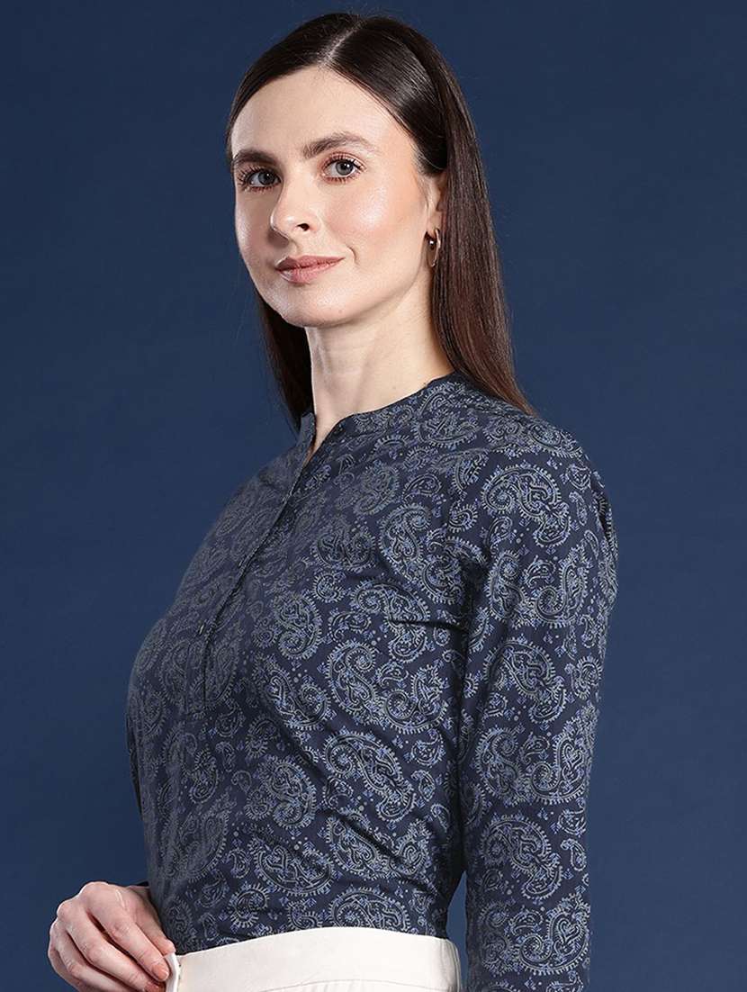 women printed long sleeve regular fit top - 22069431 - Standard Image - 1