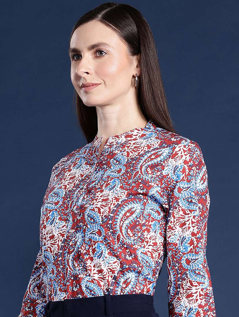 women printed long sleeve regular fit top - 22069433 -  Standard Image - 1