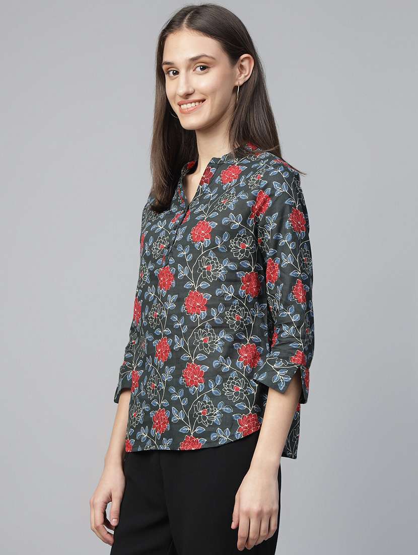 women printed long sleeve regular fit top - 22069434 -  Standard Image - 1