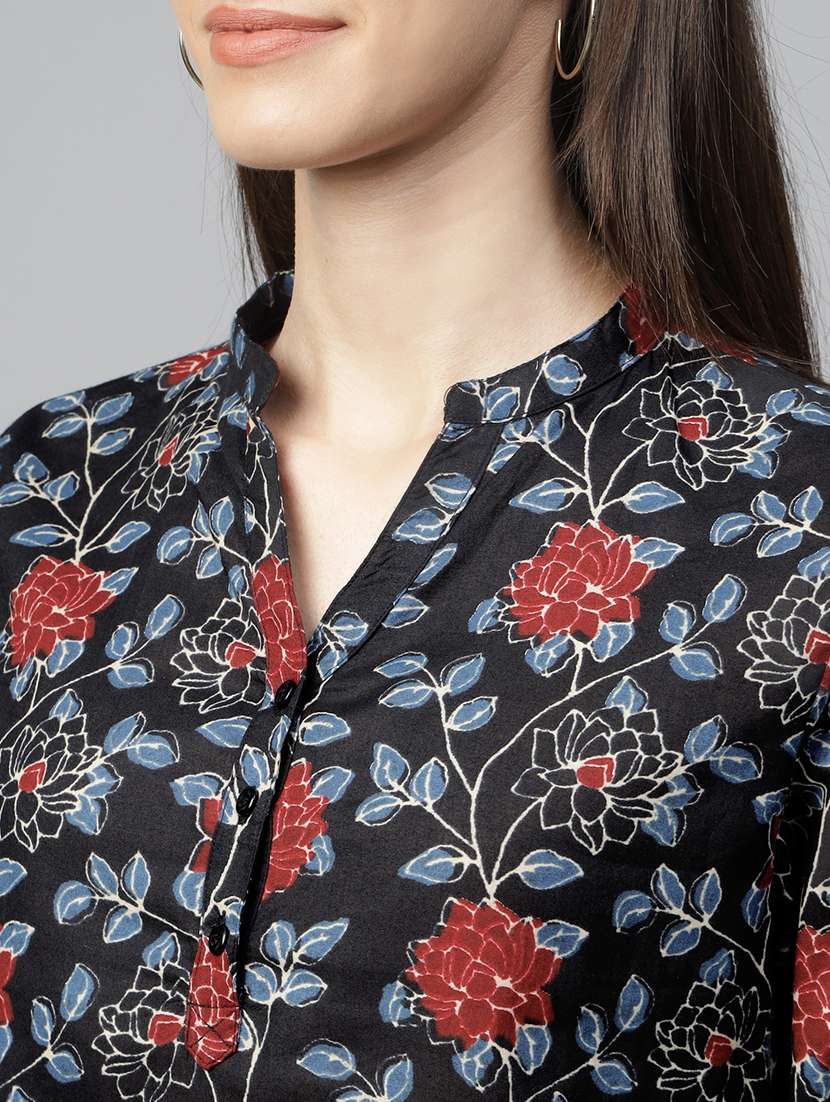 women printed long sleeve regular fit top - 22069435 - Standard Image - 4