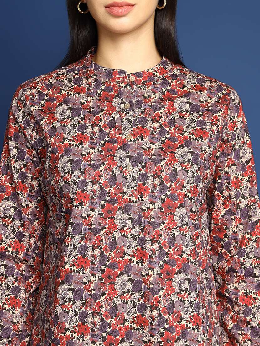 women printed long sleeve regular fit top - 22069441 - Standard Image - 4