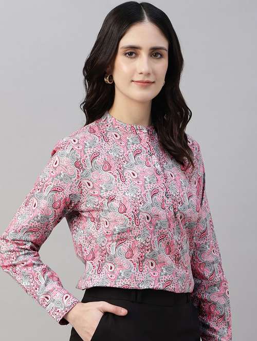 women printed long sleeve regular fit top - 22069447 -  Standard Image - 0