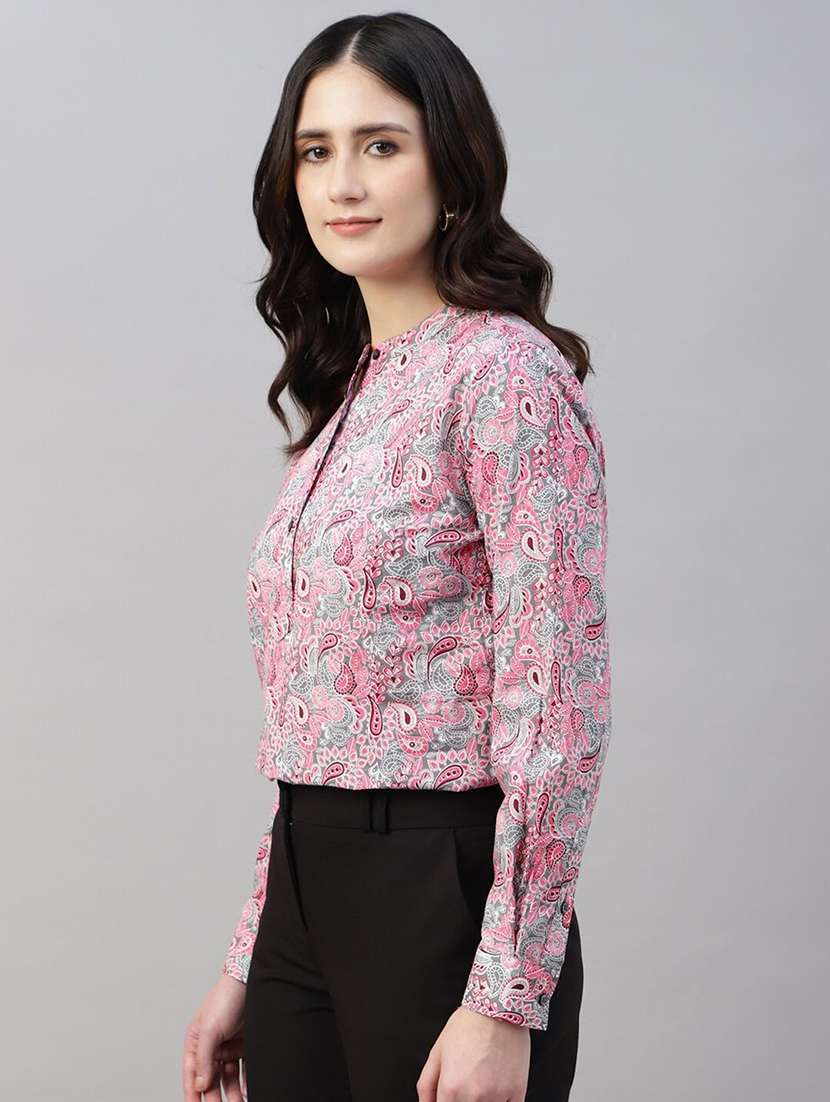 women printed long sleeve regular fit top - 22069447 -  Standard Image - 1