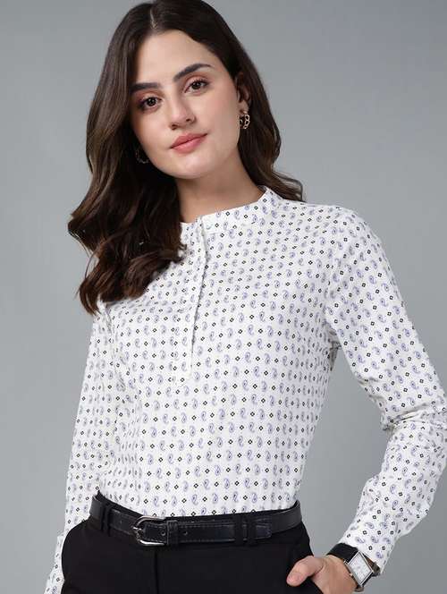 women printed long sleeve regular fit top - 22069449 -  Standard Image - 0