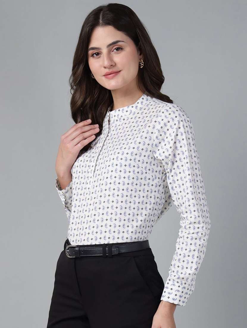 women printed long sleeve regular fit top - 22069449 - Standard Image - 1
