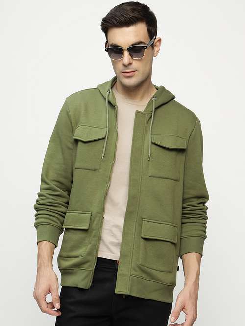 men solid long sleeve hooded sweatshirt - 22069482 -  Standard Image - 0