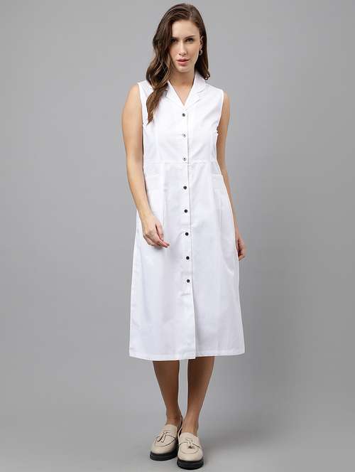 women solid sleeveless shirt dress - 22069507 -  Standard Image - 0