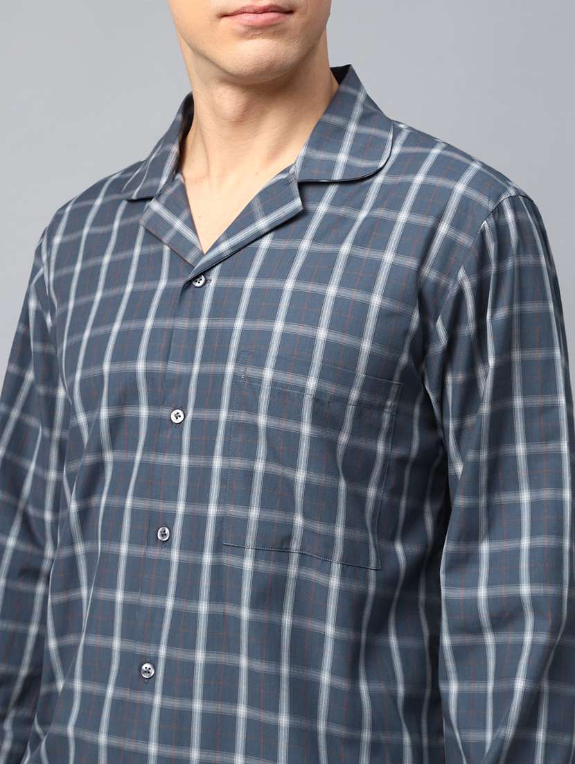 men checkered long sleeve nightwear set - 22069522 - Standard Image - 4