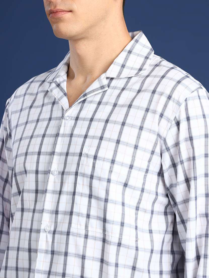 men checkered long sleeve nightwear set - 22069523 - Standard Image - 4