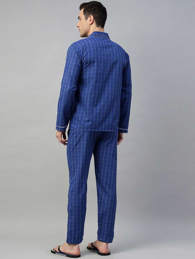 men checkered long sleeve nightwear set - 22069526 - Standard Image - 4