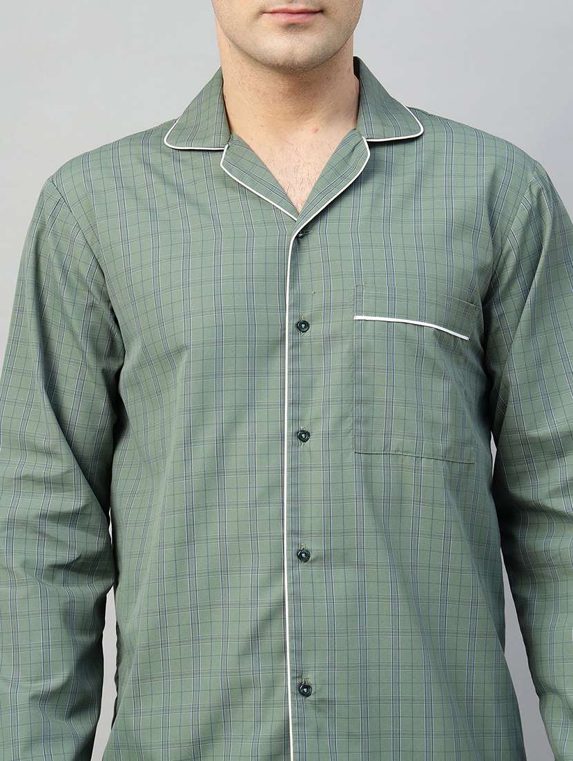 men checkered long sleeve nightwear set - 22069527 - Standard Image - 4