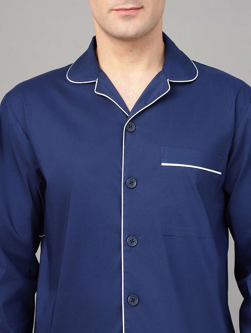 men solid long sleeve sleepwear set - 22069537 -  Standard Image - 4