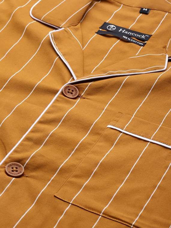 men striped long sleeve sleepwear set - 22069545 - Standard Image - 4