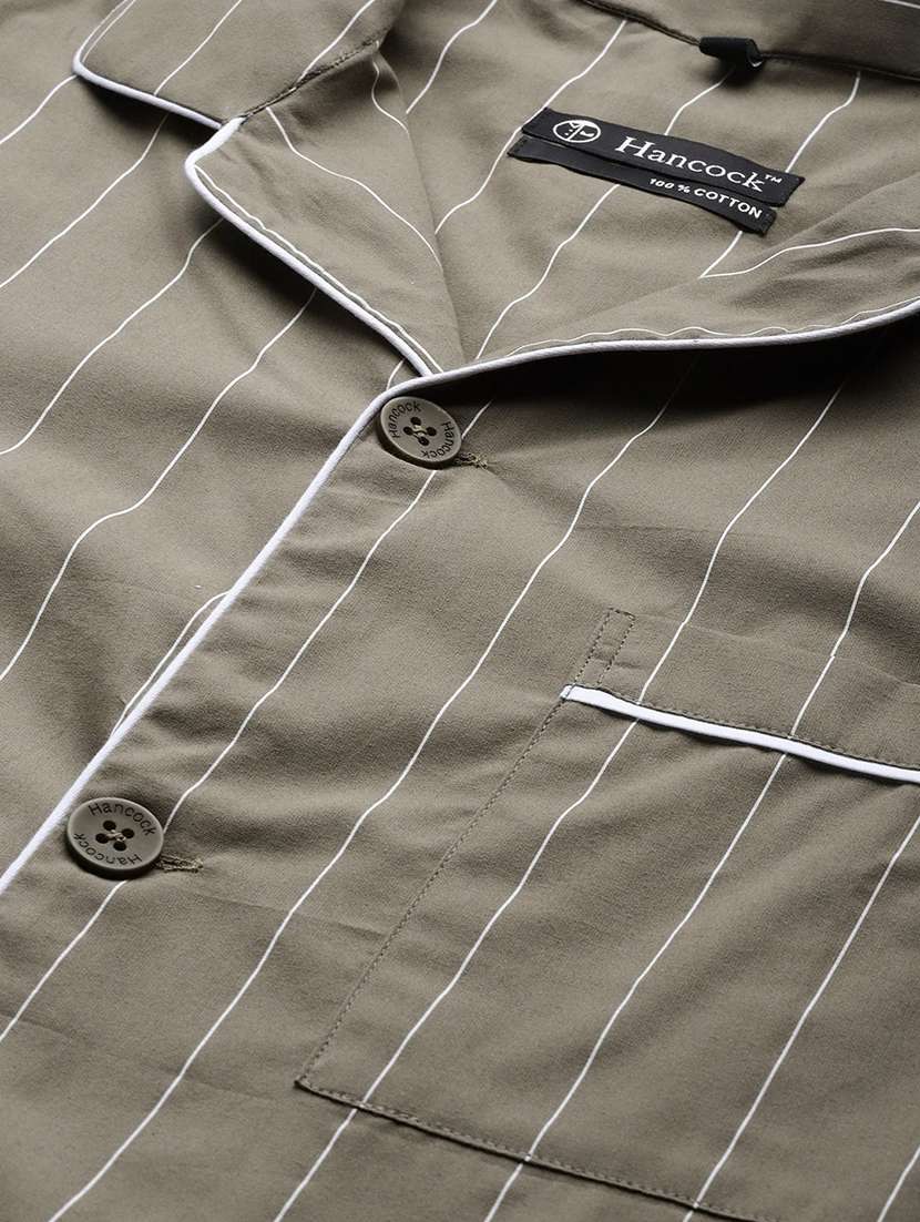 men striped long sleeve sleepwear set - 22069547 -  Standard Image - 4