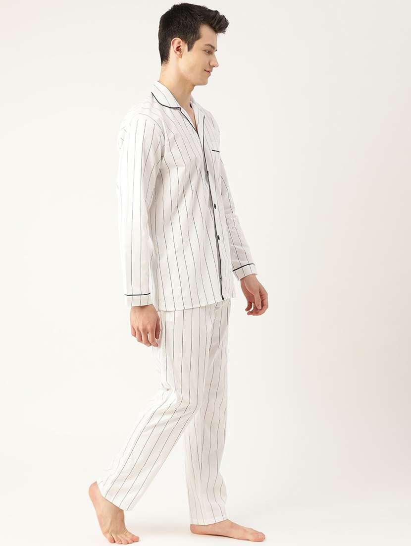 men striped long sleeve sleepwear set - 22069549 -  Standard Image - 1