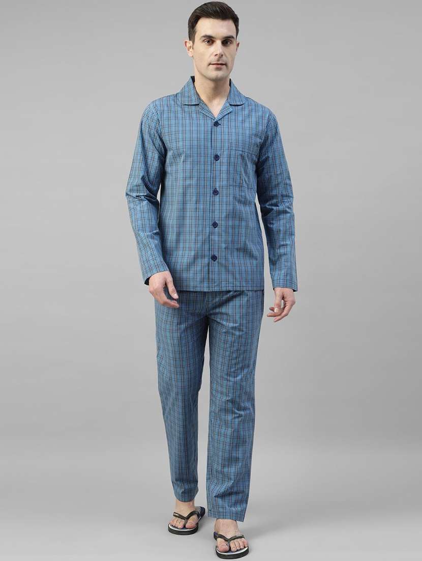 men printed long sleeve sleepwear set - 22069554 -  Standard Image - 1