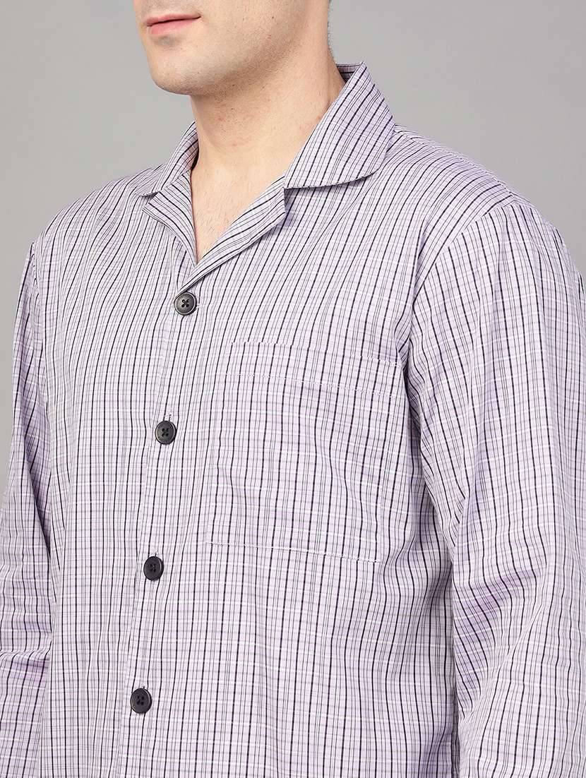 men checkered long sleeve sleepwear set - 22069576 - Standard Image - 4