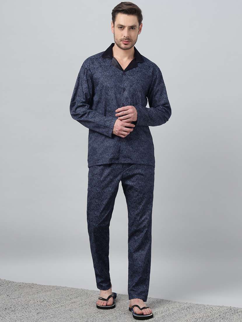 men printed long sleeve sleepwear set - 22069580 -  Standard Image - 1