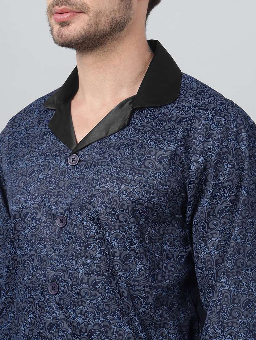 men printed long sleeve sleepwear set - 22069580 -  Standard Image - 4