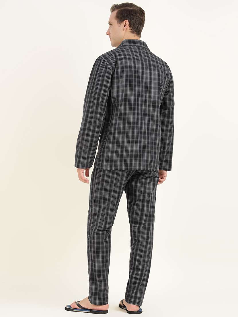 men checkered long sleeve sleepwear set - 22069582 - Standard Image - 4