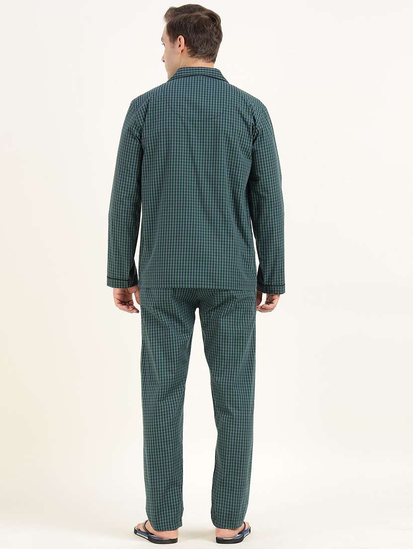 men checkered long sleeve sleepwear set - 22069584 - Standard Image - 4