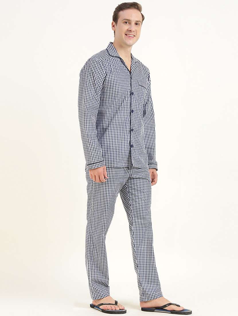 men checkered long sleeve sleepwear set - 22069586 - Standard Image - 4
