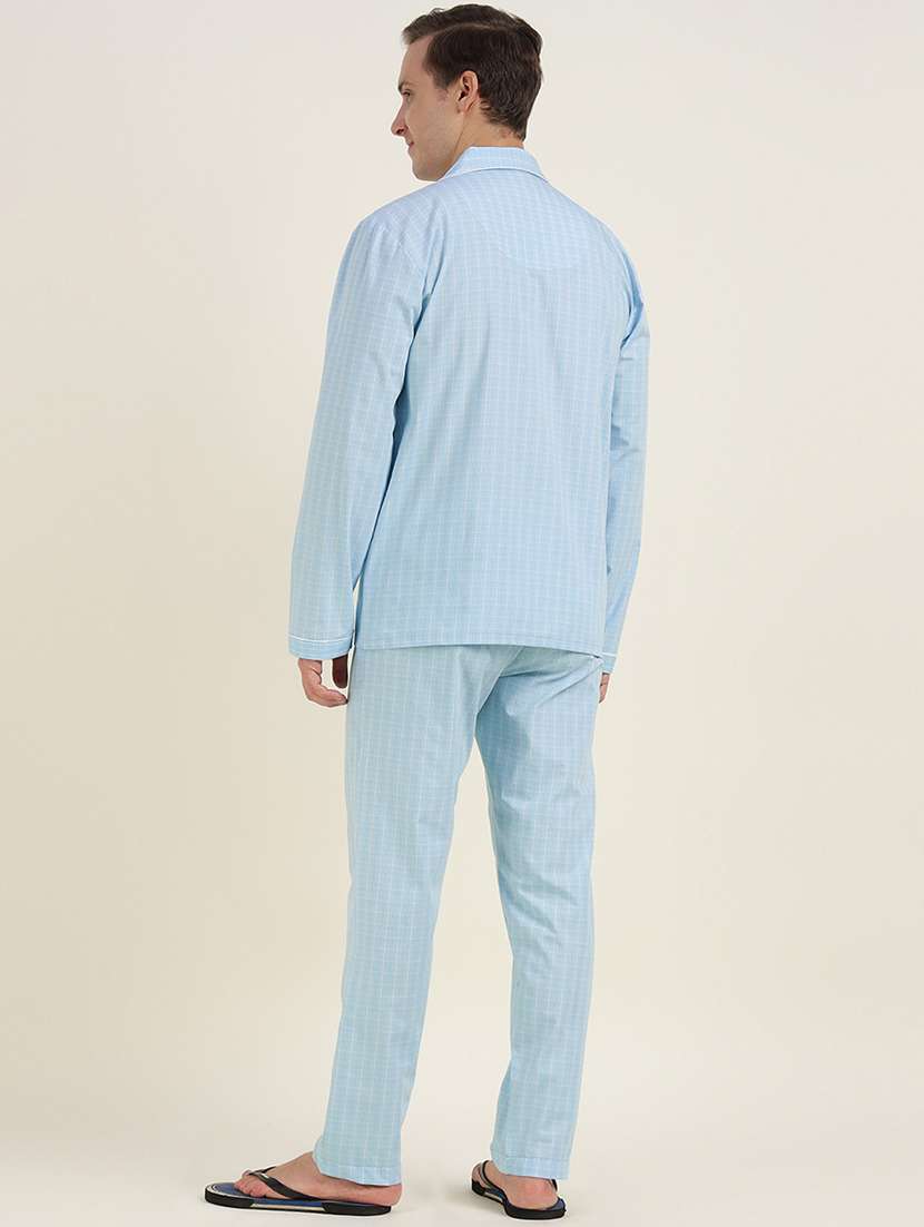 men checkered long sleeve sleepwear set - 22069587 - Standard Image - 4