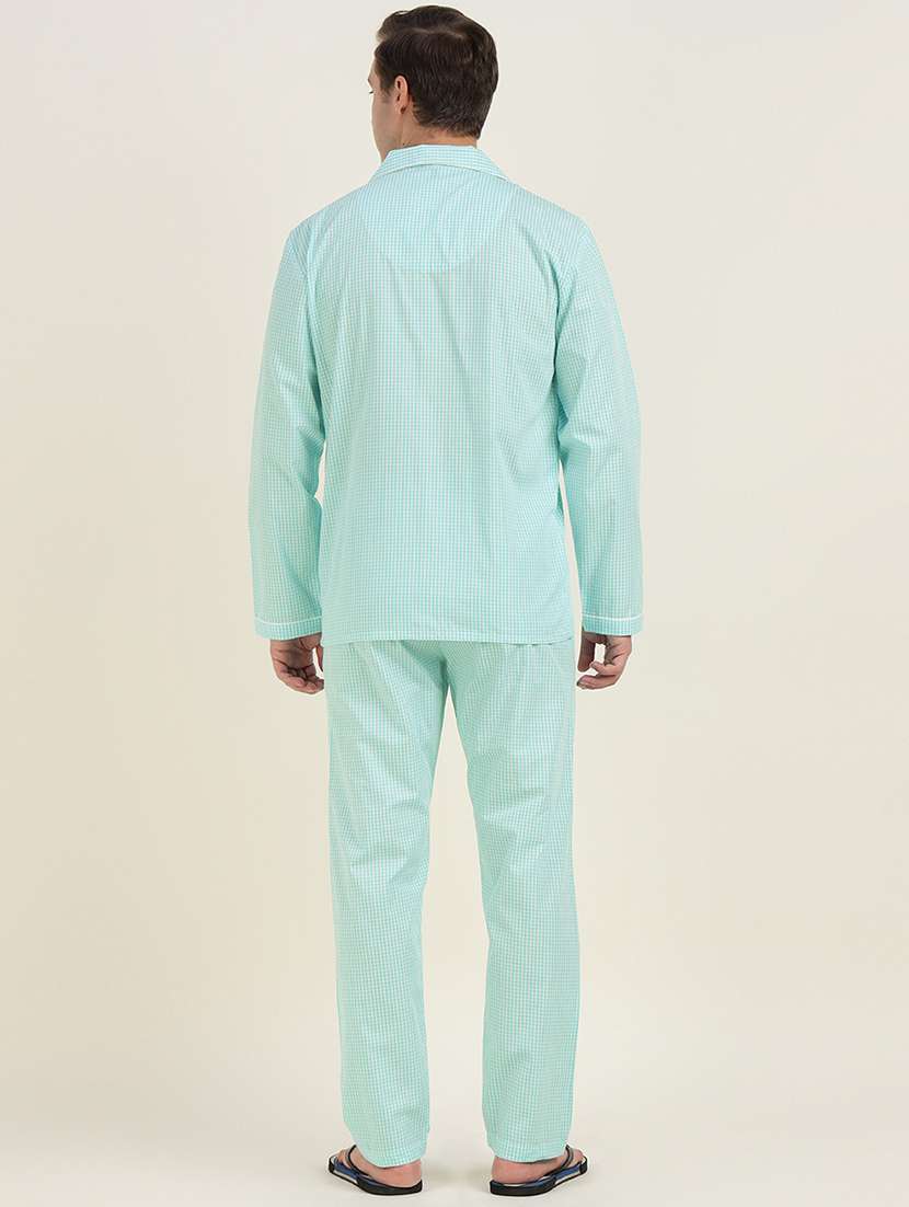 men checkered long sleeve sleepwear set - 22069588 - Standard Image - 4