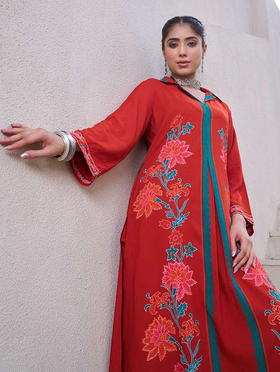 women floral printed long sleeve kurta palazzo set - 22069650 - Standard Image - 4