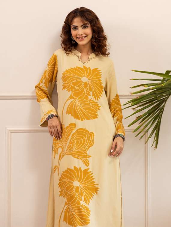 women floral printed long sleeve kurta palazzo set - 22069651 - Standard Image - 4