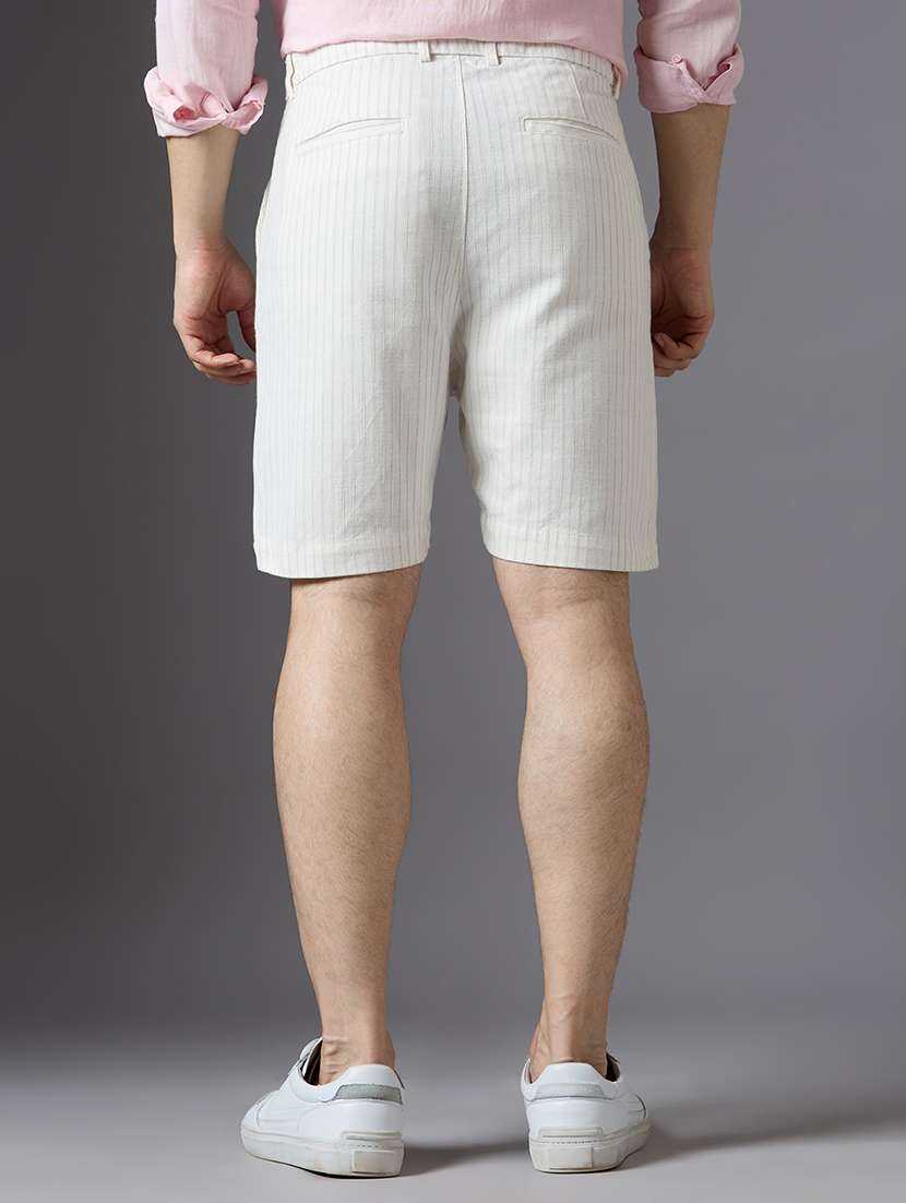 men striped mid rise regular fit shorts - 22069686 -  Standard Image - 1