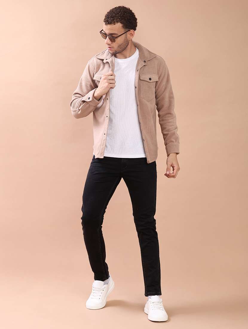 men plain mid rise full length slim fit jeans - 22069858 -  Standard Image - 4