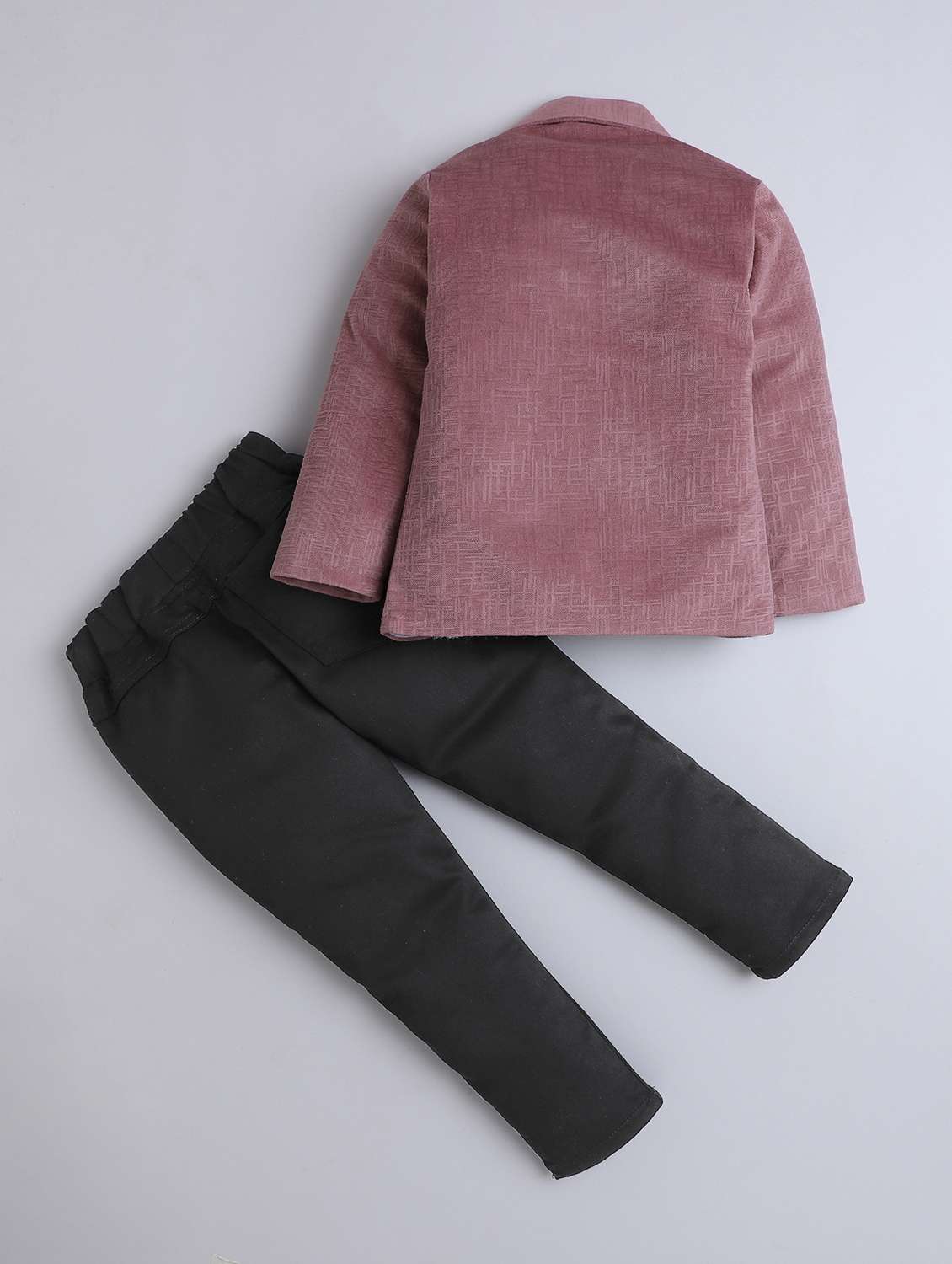 boys solid blazer and trouser with t-shirt set - 22070241 -  Standard Image - 1