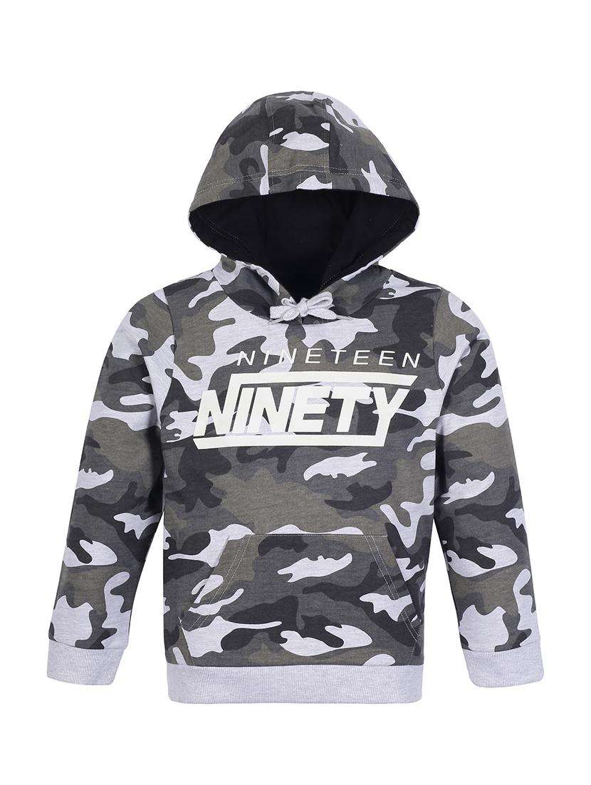 boys printed long sleeve hooded sweatshirt