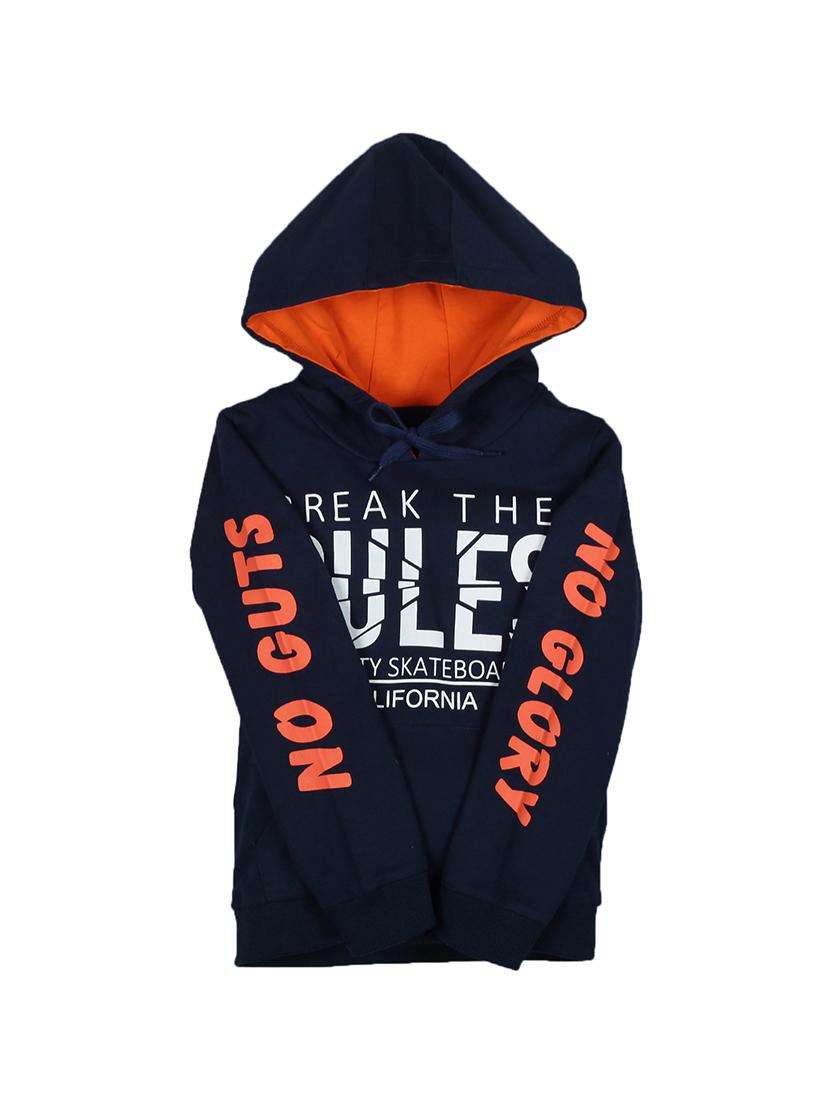boys printed long sleeve hooded sweatshirt - 22070421 -  Standard Image - 1