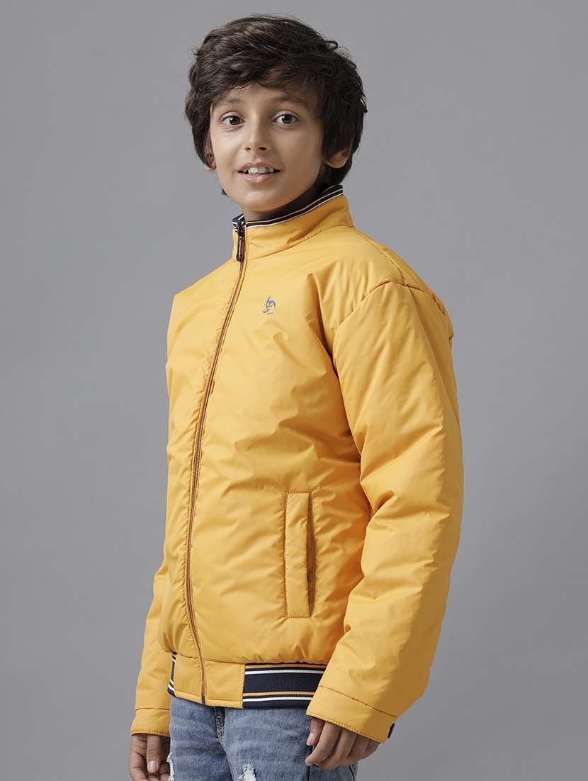 boys solid long sleeve stand collar quilted jacket - 22070629 -  Standard Image - 1