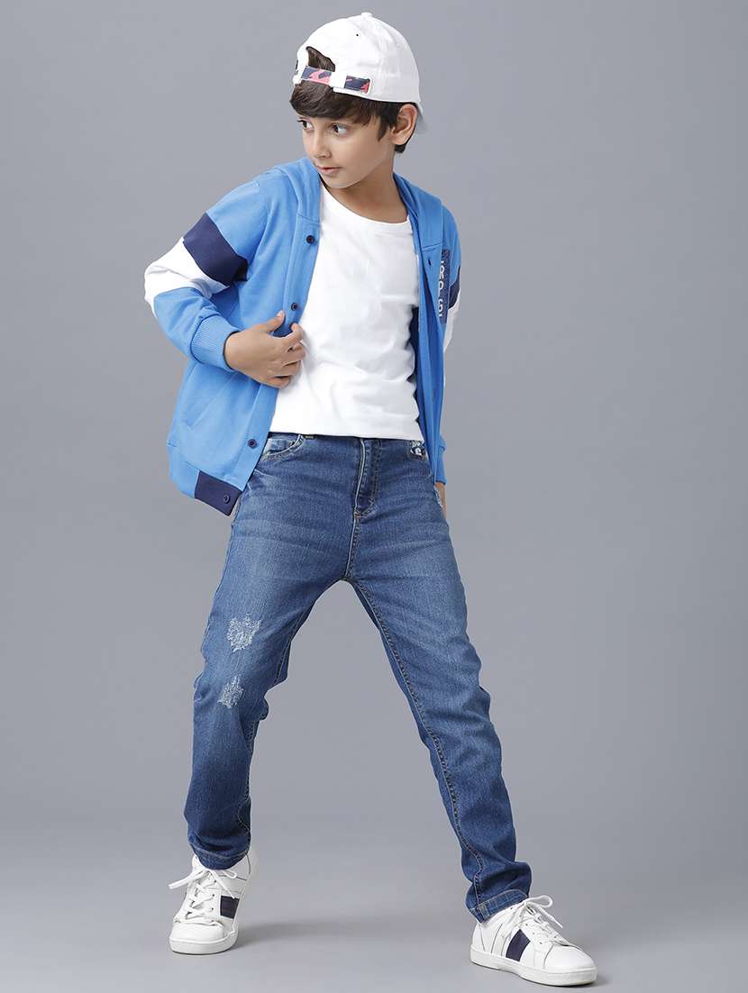 boys color blocked long sleeve hooded jacket - 22070635 -  Standard Image - 4