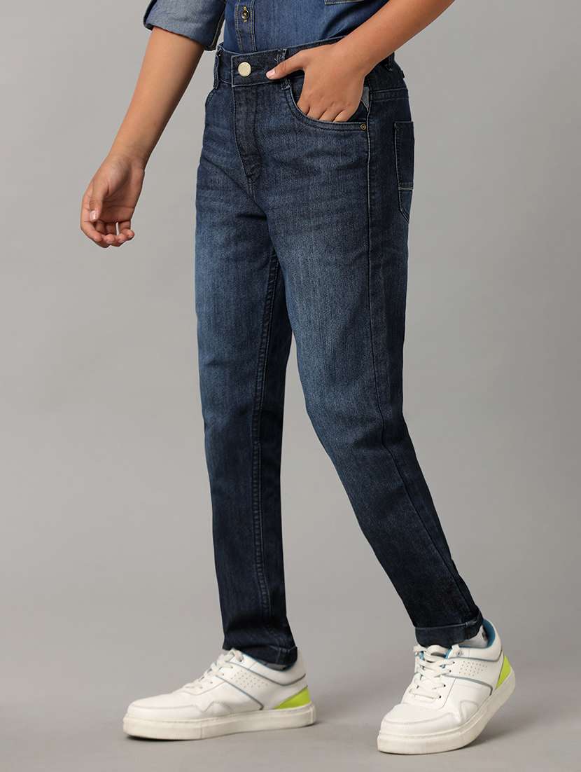 boys solid mid rise slim fit jean - 22070645 -  Standard Image - 1