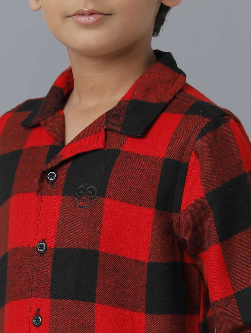 boys checkered nightwear pyjama set - 22070668 -  Standard Image - 4