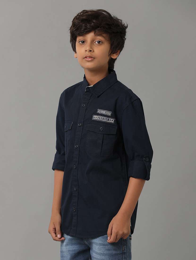 boy collared long sleeve regular fit shirt - 22070738 -  Standard Image - 1