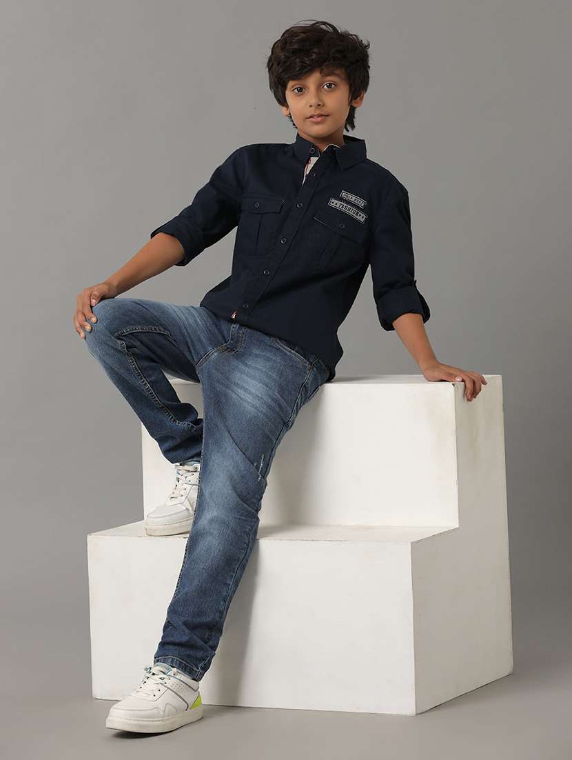boy collared long sleeve regular fit shirt - 22070738 -  Standard Image - 4